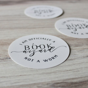 I Am Officially a Book Wizard, Not a Worm Sticker