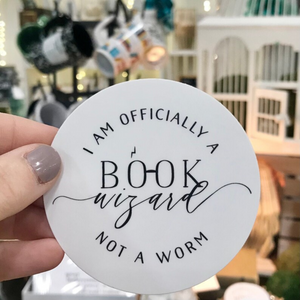 I Am Officially a Book Wizard, Not a Worm Sticker